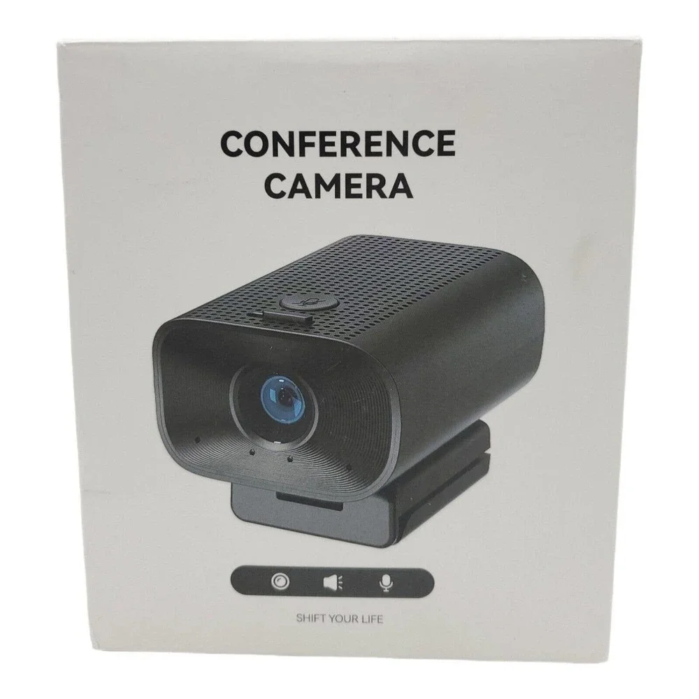 1080P HD Webcam with Microphone Speaker, Fast Auto Focus 3 in 1 Conference Camer